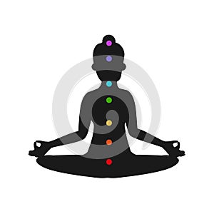 Yoga icon isolated on white background.