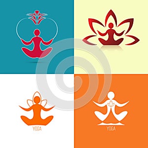 Yoga icon set