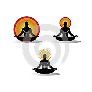 yoga icons on white