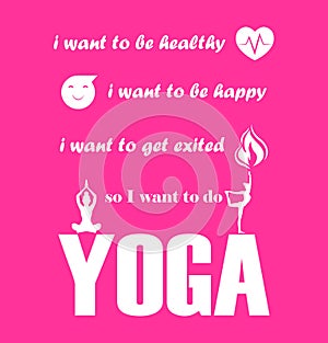 Yoga Illustration Graphic - i want to do yoga