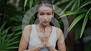 Yoga instructor, in outdoor exercise