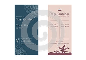 Yoga invitation card and template banner