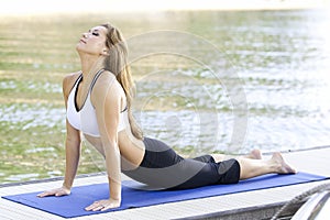 Yoga on the lake