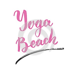 Yoga Lettering label. Calligraphic Hand Drawn yoga sketch doodle. Vector illustration