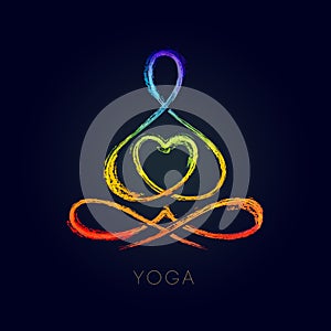 Yoga Line figure in a lotus pose