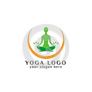 yoga logo design stock. meditation illustration