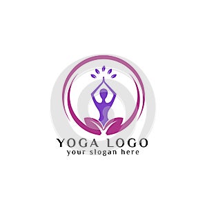 yoga logo design stock. meditation illustration