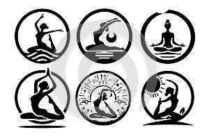 Yoga logo icon vector illustration