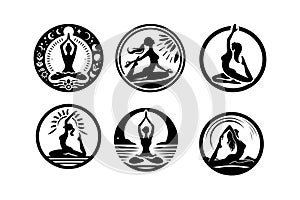 Yoga logo icon vector illustration