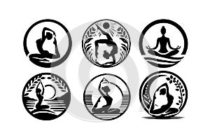 yoga logo icon vector illustration