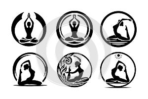 Yoga logo icon and vector illustration