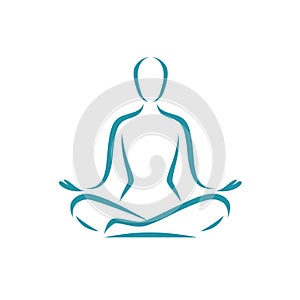 Yoga logo. Meditation, spa, beauty symbol