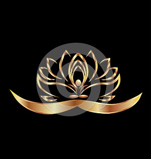 Yoga and lotus logo