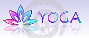 Yoga lotus logo on white background