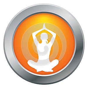 Yoga Lotus Pose Orange Icon