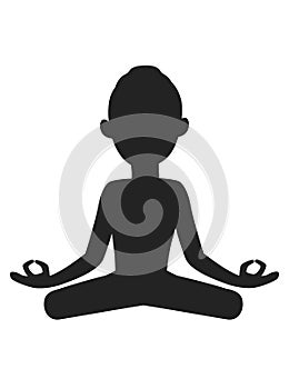 Yoga. lotus position silhouette.Meditation or meditate flat vector icon. Yoga pose logo illustration on a white background