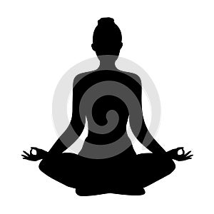 Yoga. lotus position silhouette. vector shape photo