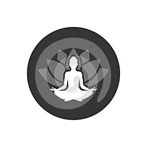 Yoga. lotus position silhouette. Vector shape in modern flat style