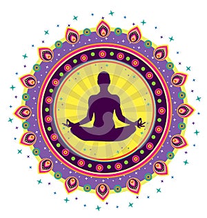 Yoga lotus posture icon