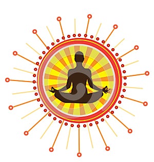Yoga lotus posture icon
