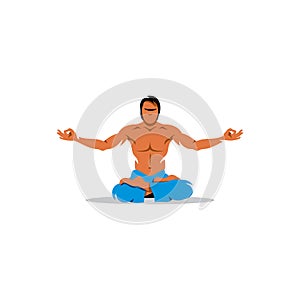 Yoga man. Vector Illustration