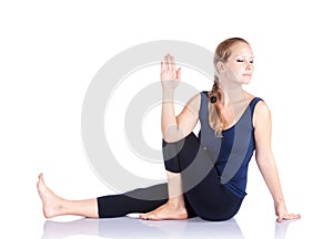 Yoga marichiasana twist pose