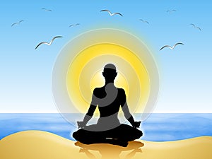 Yoga Meditation on The Beach