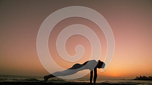 Yoga and meditation concept. Healthy with Yoga Concept. Attractive young woman practice Downward Facing Dog Pose