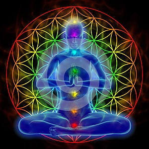 Yoga and meditation - flower of life