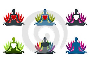 Yoga meditation logo