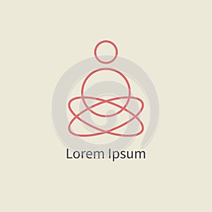 Yoga, meditation logo, zen buddhism symbol