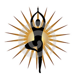 Yoga meditation pose logo