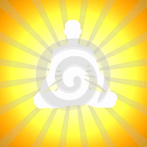 Yoga meditation pose / spiritual enlightenment / illustration