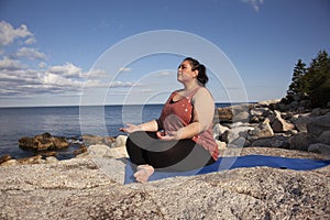 Yoga or meditation practice outside