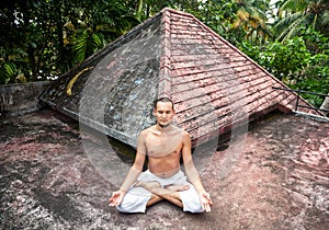 Yoga meditation on the roof