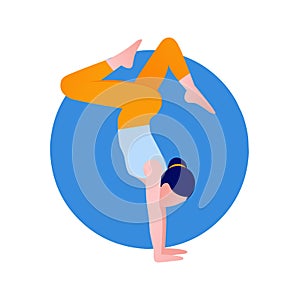 Yoga meditation, sports, gymnastics, fitness relaxation. Vector illustration of yoga poses