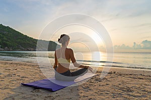 Yoga meditation, woman meditating