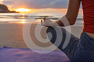 Yoga meditation, woman meditating