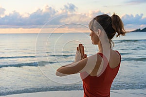 Yoga meditation, woman meditating