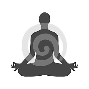 Yoga meditation zen pose logo silhouette symbol icon