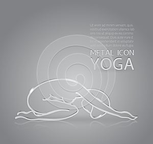 Yoga metal icon