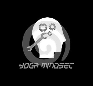 Yoga Mindset Logo Illustration Art