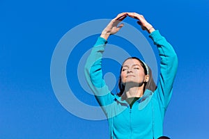 Yoga movements outdoors