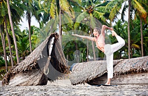 Yoga natarajasana dancer pose photo