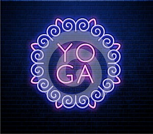 Yoga neon glowing sign
