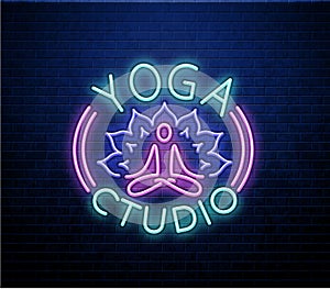 Yoga neon glowing sign