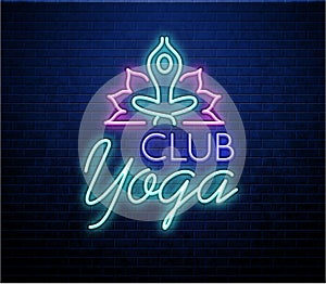 Yoga neon glowing sign