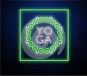 Yoga neon glowing sign