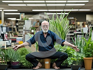 Yoga office break promoting wellness