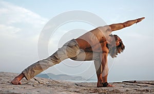 Yoga outdoors.